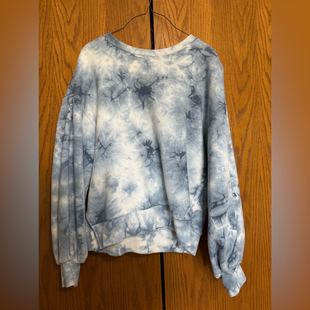 Blue and White Tie Dye Crewneck